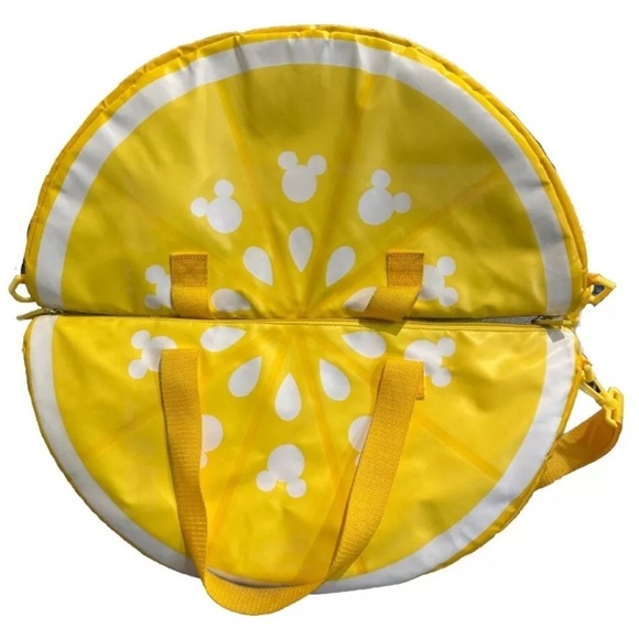2x DISNEY Store Mickey Mouse Lemon Slice 20” Insulated Cooler Picnic/Beach Bag - Picture 2 of 3